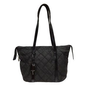 🔥SOLD🔥 Prada black quilted nylon and leather shoulder bag.